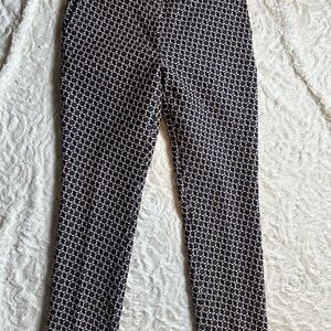 Ann Taylor Black and Cream Textured Pants